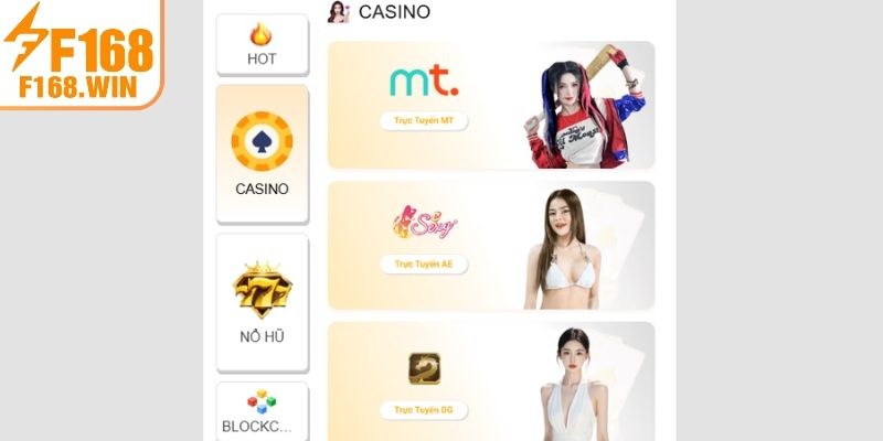 Giới thiệu về sảnh Casino F168