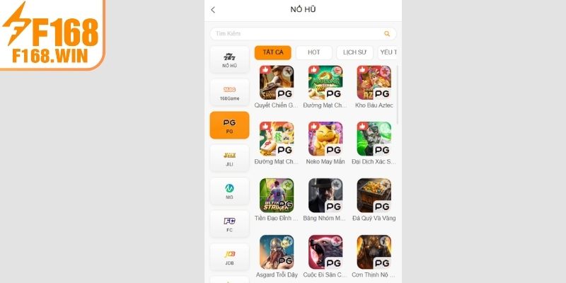 Sản phẩm đặc sắc tại sảnh Nổ Hũ F168